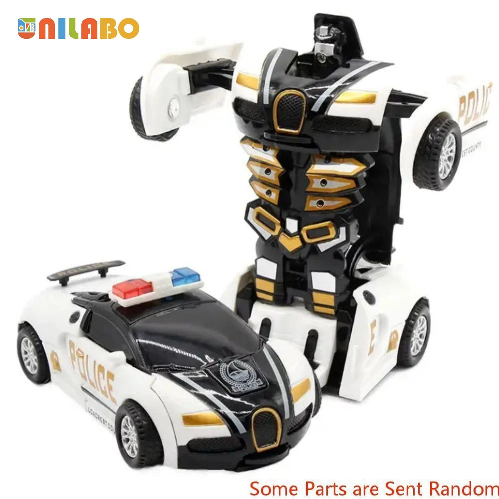 Robot transformable en voiture de sport, jouet éducatif coloré pour enfants, sans piles
