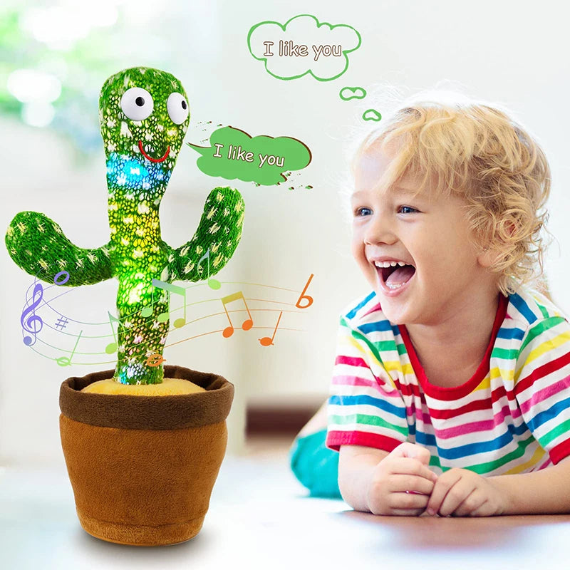 Cactus dansant et parlant pour enfants, peluche interactive, cadeau de Noël