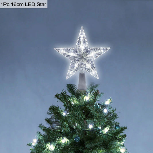 Christmas Tree Top Star LED Light Lamp Christmas Decorations for Home Xmas Tree Ornaments Navidad New Year 2023 Natal Noel
