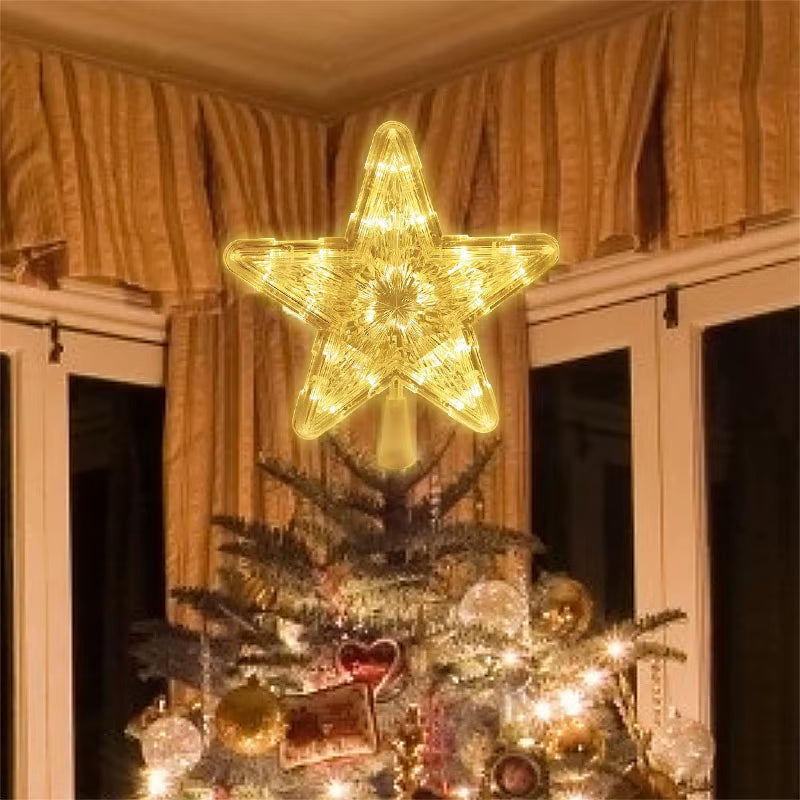 Christmas Tree Top Star LED Light Lamp Christmas Decorations for Home Xmas Tree Ornaments Navidad New Year 2023 Natal Noel