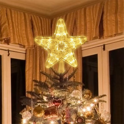 Christmas Tree Top Star LED Light Lamp Christmas Decorations for Home Xmas Tree Ornaments Navidad New Year 2023 Natal Noel