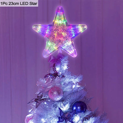 Christmas Tree Top Star LED Light Lamp Christmas Decorations for Home Xmas Tree Ornaments Navidad New Year 2023 Natal Noel