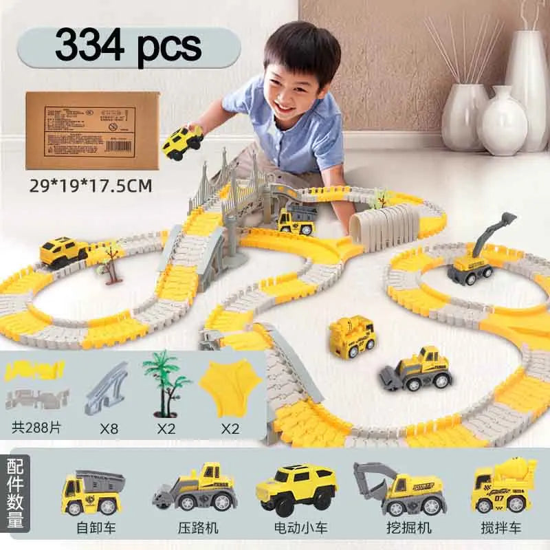 Jouet circuit électrique pour enfants, voitures et trains éducatifs