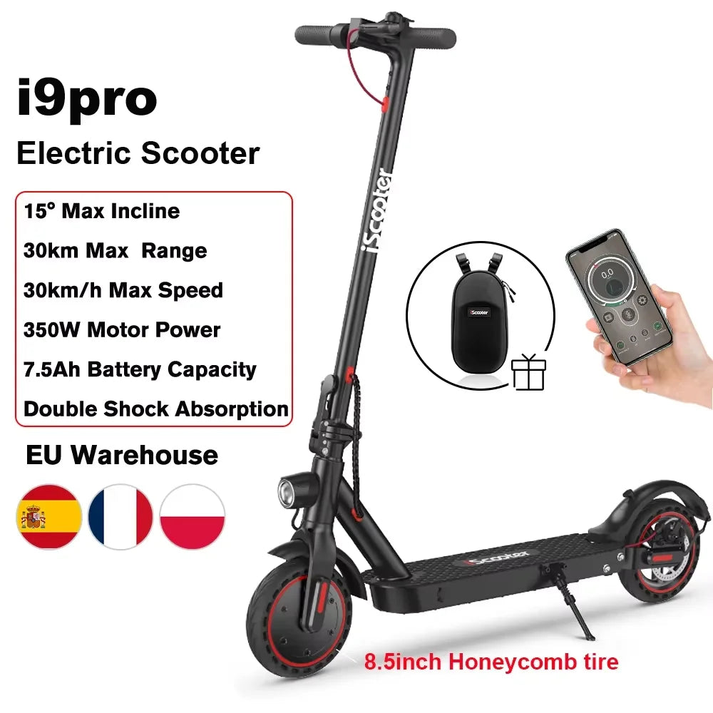 Trottinette électrique iScooter i9 : moteur 350 W, 30 km d’autonomie, pneus 8.5'', avec appli