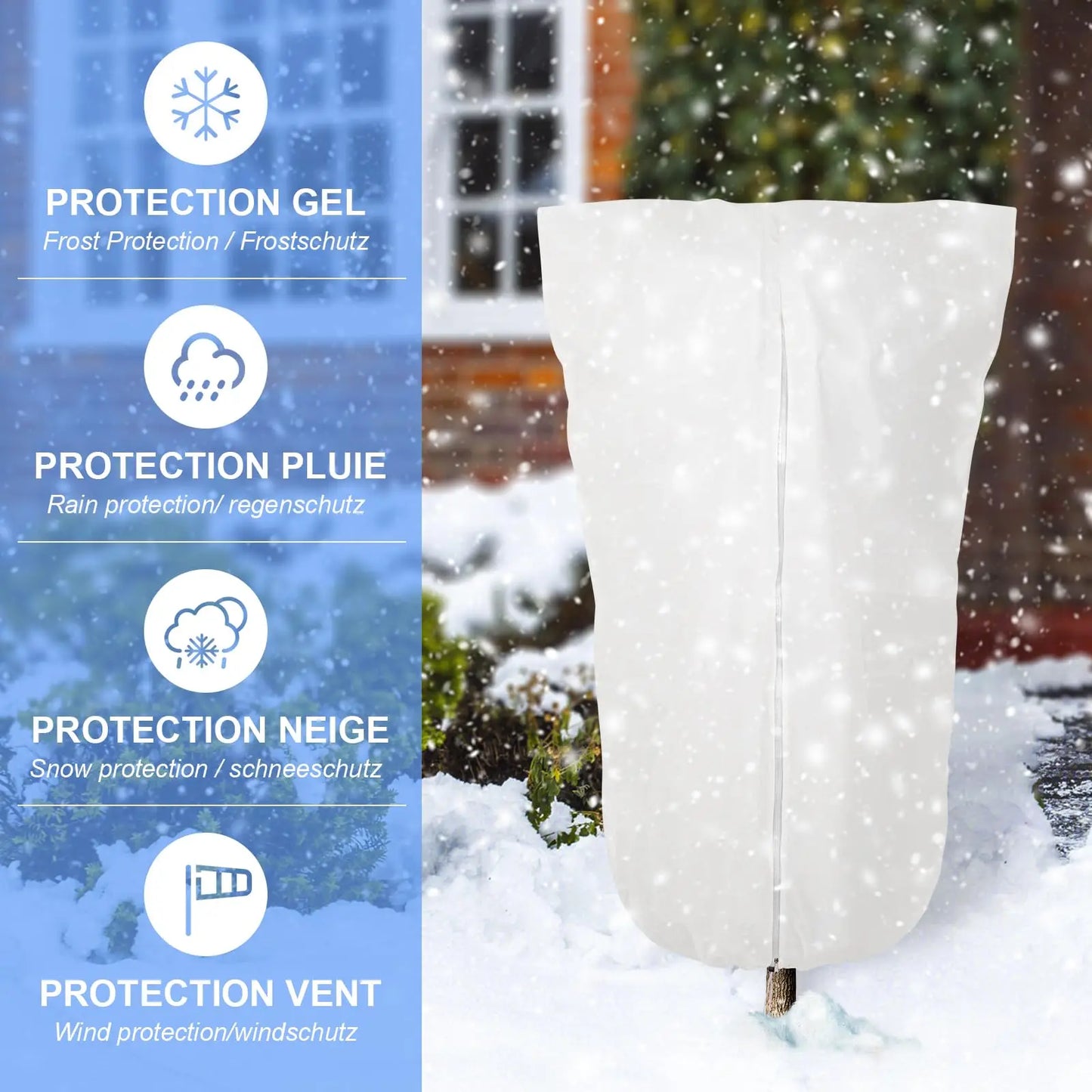 Housse d’hiver pour plantes et petits arbres, protection antigel pour jardin