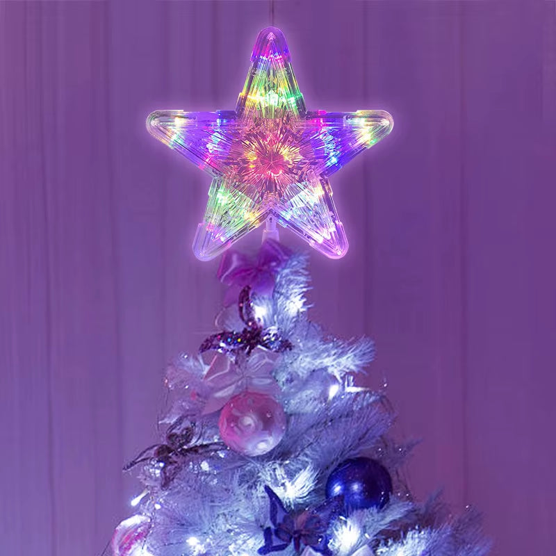 Christmas Tree Top Star LED Light Lamp Christmas Decorations for Home Xmas Tree Ornaments Navidad New Year 2023 Natal Noel