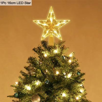 Christmas Tree Top Star LED Light Lamp Christmas Decorations for Home Xmas Tree Ornaments Navidad New Year 2023 Natal Noel