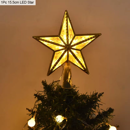 Christmas Tree Top Star LED Light Lamp Christmas Decorations for Home Xmas Tree Ornaments Navidad New Year 2023 Natal Noel