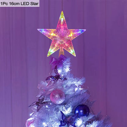 Christmas Tree Top Star LED Light Lamp Christmas Decorations for Home Xmas Tree Ornaments Navidad New Year 2023 Natal Noel